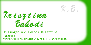 krisztina bakodi business card